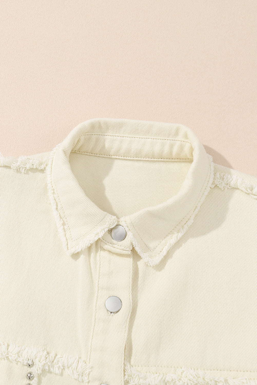 Beige Seam Denim Jacket